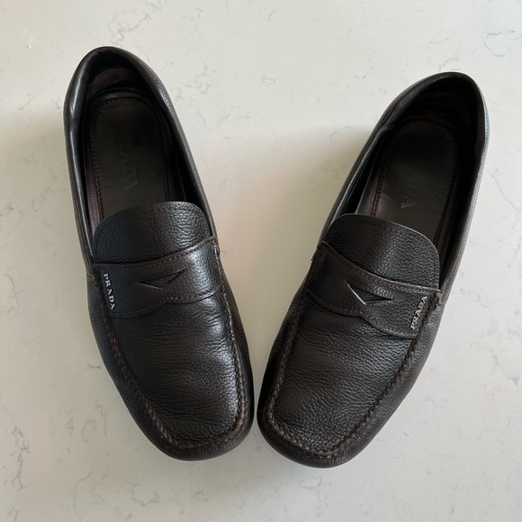 Prada Men’s Saffiano Leather Driving Loafers - Picture 6 of 14